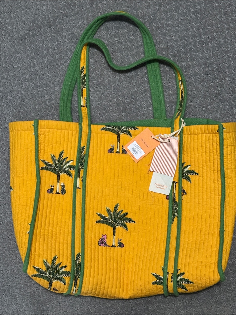Coniglio Palm Beach Reversible Beach Tote Petit Palm Orange + Lime